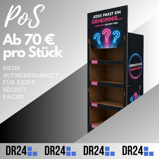 POS "Aufsteller" für Secret Packs – mehr Aufmerksamkeit am Point of Sale
